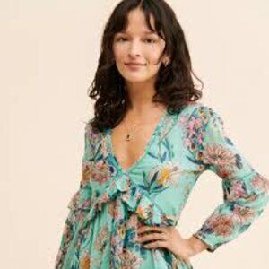 NWT: Anthropologie-RAGA Boho Botanic Enchantment Floral Mini Dress Size Med